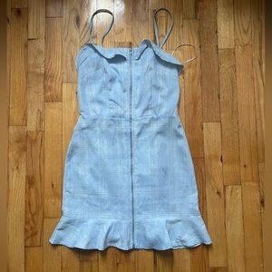 About us light blue plaid dress revolve xs